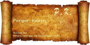 Perger Kevin névjegykártya